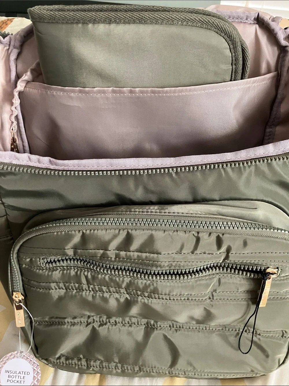 Rachel Zoe Olive Green Baby Diaper Backpack